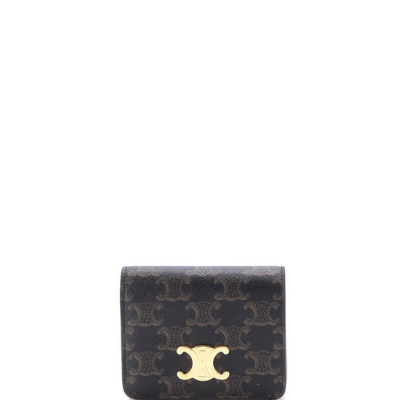 Celine Triomphe Compact Wallet Triomphe Coated Canvas - Picture 1 of 5
